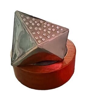 Sorrelli Crystal Silver Tone Ring Size 7 Adjustable